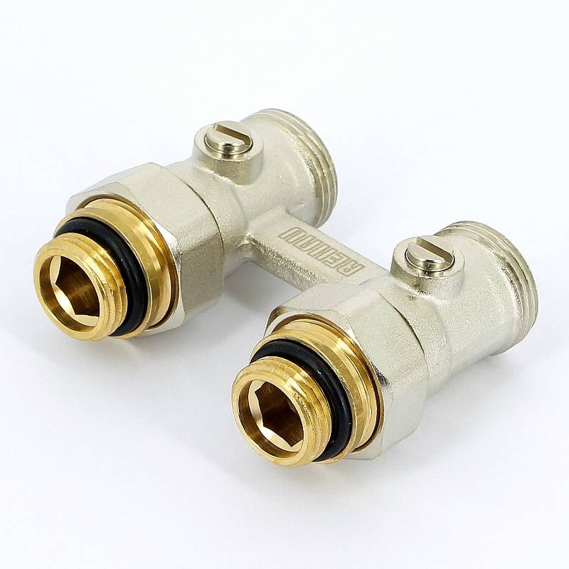 Узел нижнего подключения REHAU прямой с шаровыми кранами 1/2 x 3/4 EK 240727