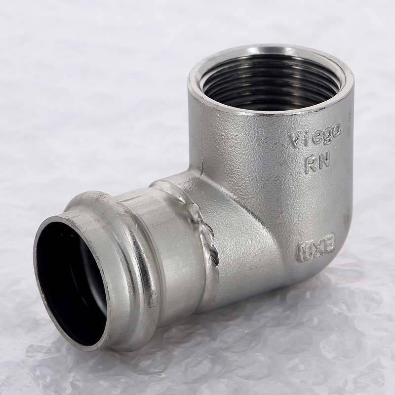 Угольник переходной Viega Sanpress Inox 90° 28х1 пресс-В компактный нержавеющая сталь 437046