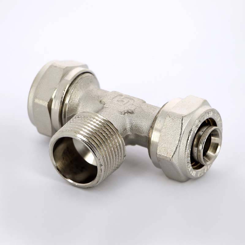 Тройник обжимной Uni-Fitt никелированный 20x1/2x20 наружная резьба 668N7270