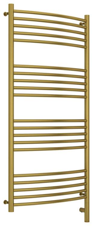 Полотенцесушитель электрический Сунержа Богема 3.0 выгнутая 1200x600 мм МЭМ нижнее справа латунь состаренная 05158031260