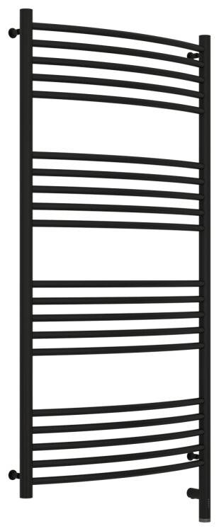 Полотенцесушитель электрический Сунержа Богема 3.0 выгнутая 1200x600 мм МЭМ нижнее справа черный матовый 3158031260
