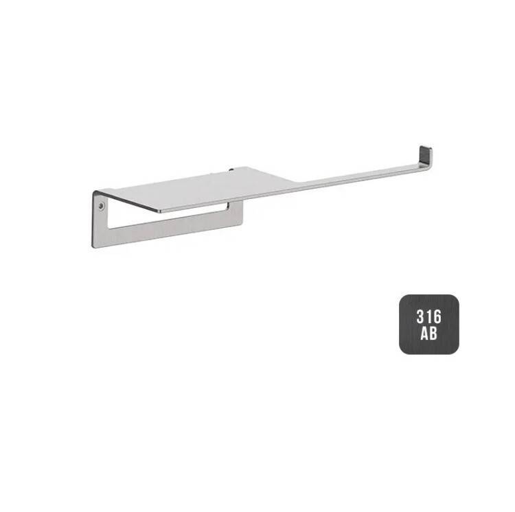 Бумагодержатель с полкой Almar Showers Accessories 282x65.4x50 мм черный матовый PVD E317000AB