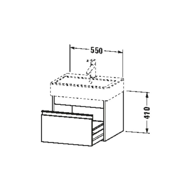 Тумба под раковину Duravit Ketho 550x440x410 мм подвесная, 1 ящик, белый матовый KT668601818