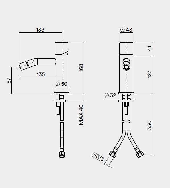 Смеситель для раковины Quadrodesign Stereo однорычажный, золото светлое 1635TOC