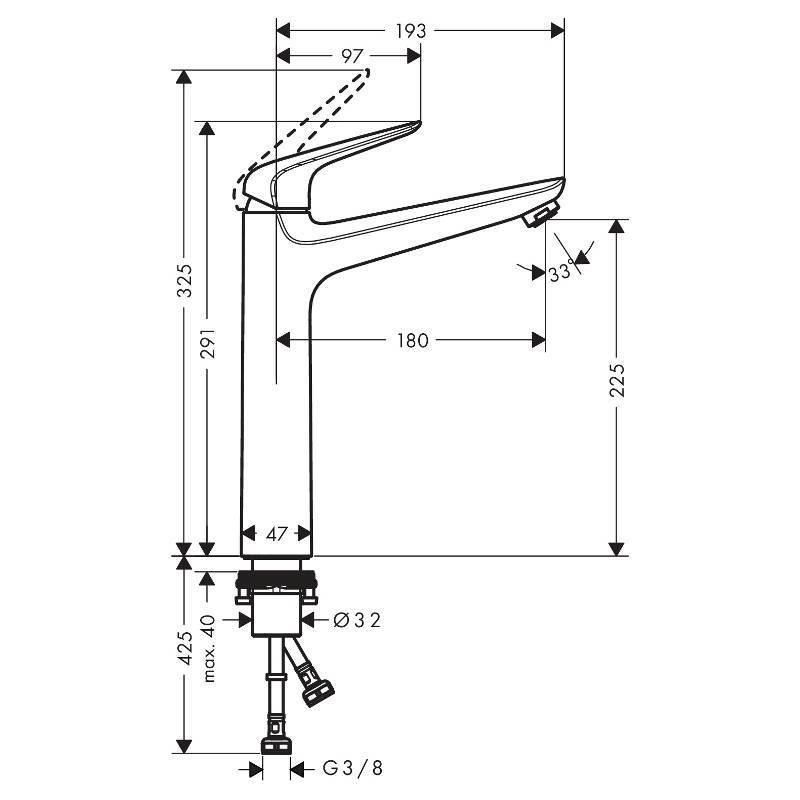 Смеситель для раковины Hansgrohe Novus 230 однорычажный хром 71124000