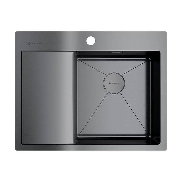 Кухонная мойка Omoikiri Akisame 65-R-GM 65x51 см вороненая сталь 4973098