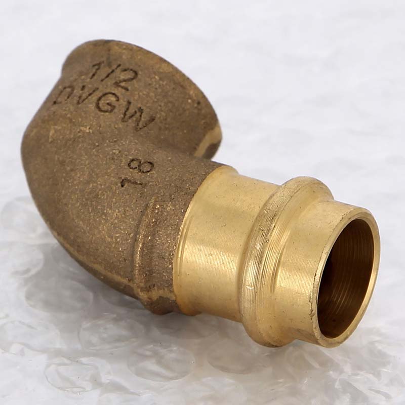 Угол 90° пресс-В бронзовый Viega Sanpress 18х1/2 281236