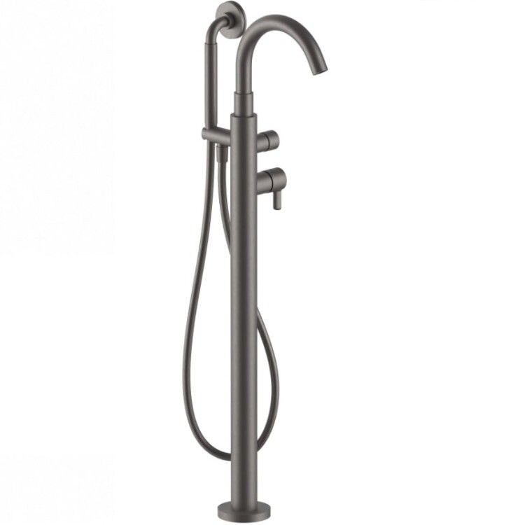 Смеситель для ванны Fantini Icona Classic напольный с ручной лейкой Matt Gun Metal PVD 53P5R080B