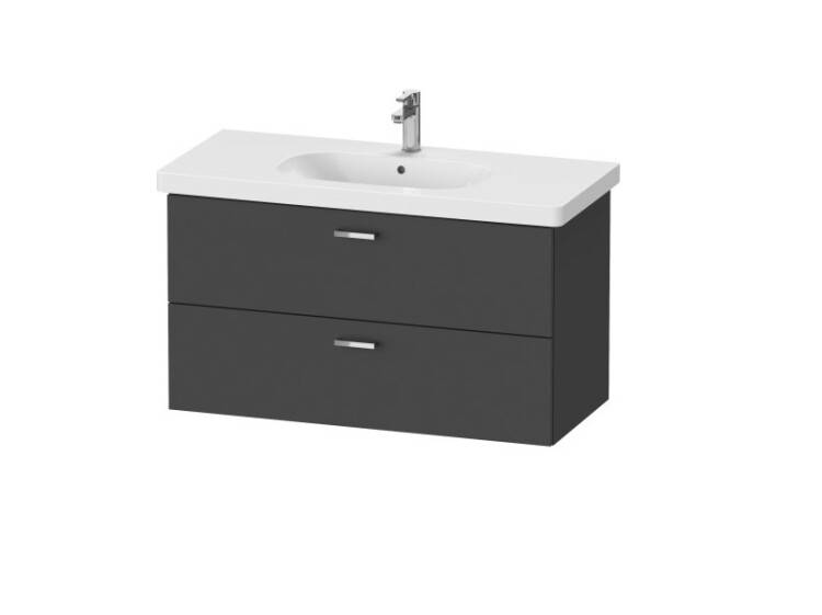 Тумба под раковину Duravit XBase 1000х458х560 мм с раковиной D-Code графит матовый 0342100000/XB619304949