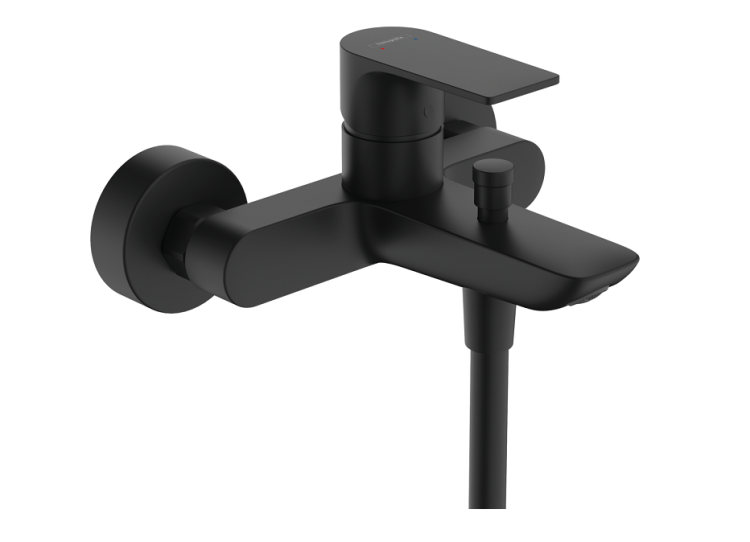 Смеситель для ванны и душа Hansgrohe Rebris E однорычажный черный матовый 72450670