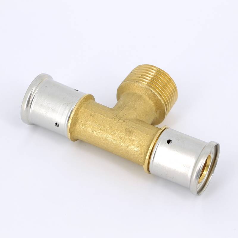 Тройник пресс латунный HENCO с наружной резьбой 26x1x26 14P-260626