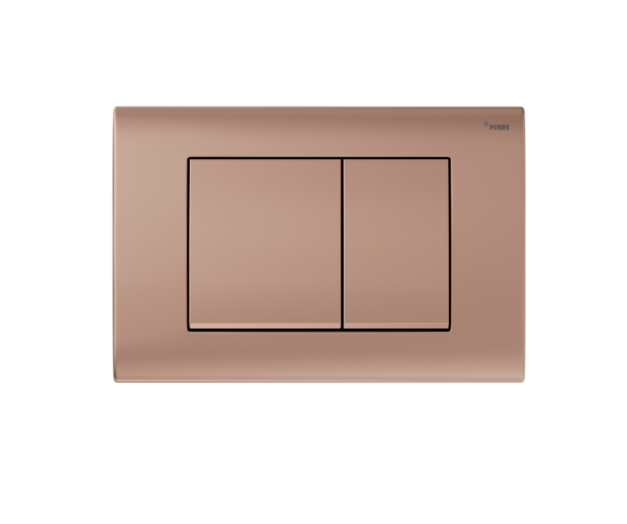 Панель смыва, РЕХАУ, NOVA QUAD 001, для унитаза, шгв 245-11.7-165, с прямоугольными клавишами, пластик, цвет-золото розовое матовое