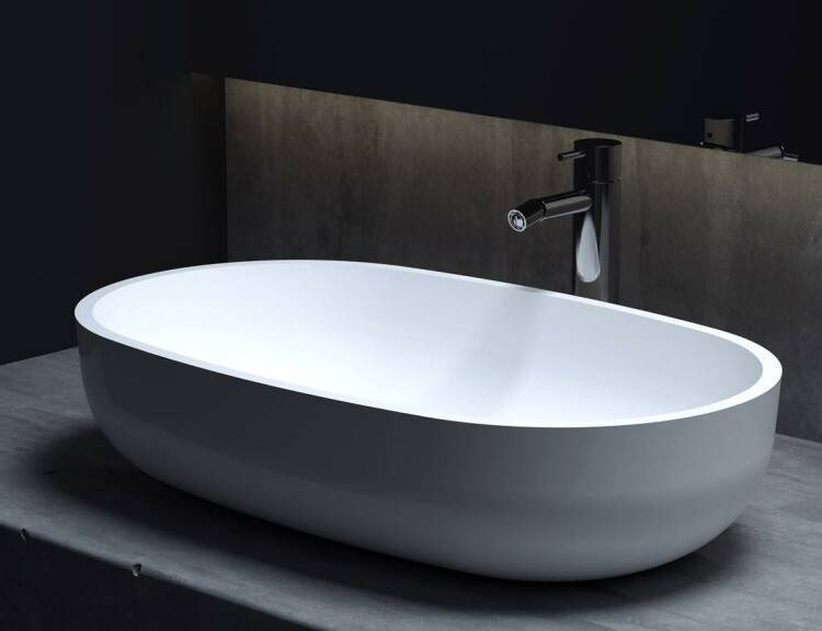 Раковина накладная Salini Gloria 640х385х145 мм белый матовый 1102205M