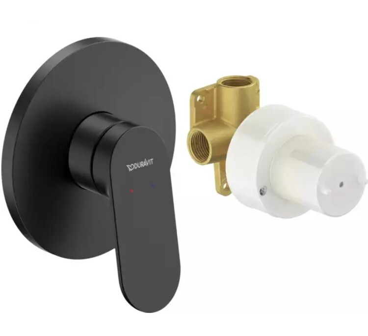 Смеситель для душа, Duravit, Wave, на 1 потребитель, цвет-черный матовый