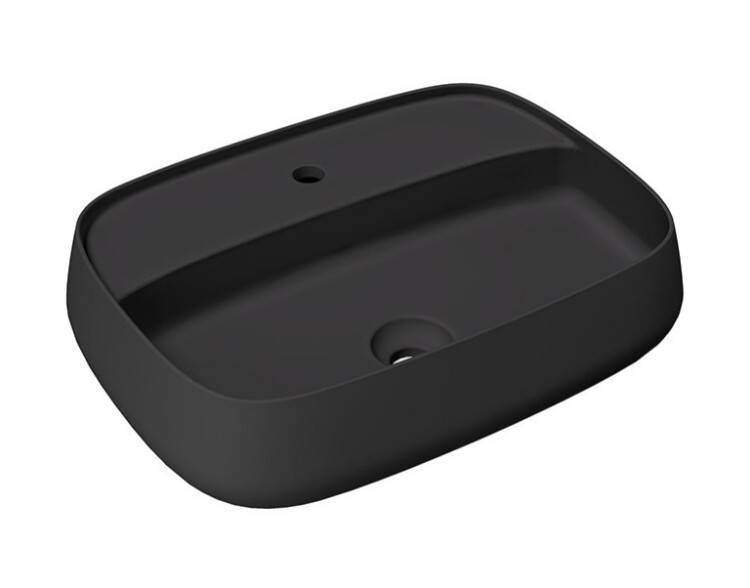 Раковина Alice Ceramica Nur Plan 600х450х150 мм черный матовый 33210108