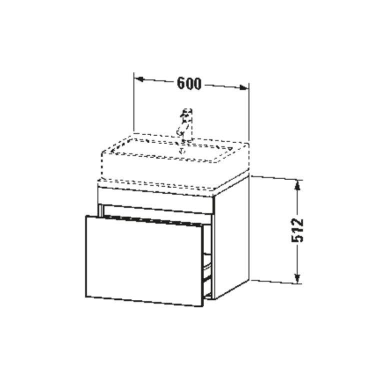 Тумба под раковину Duravit DuraStyle 600x478x512 мм подвесная цвет белый матовый DS530001818