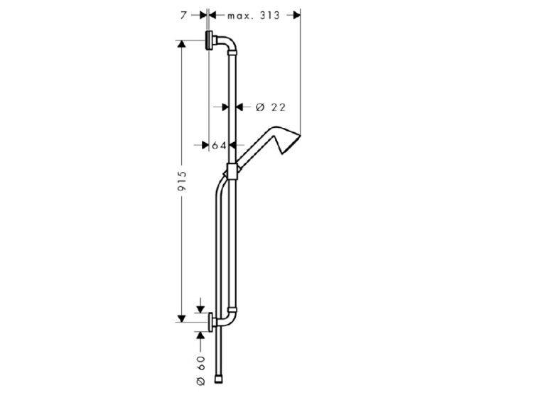 Душевой гарнитур AXOR Showers/Front 85 1jet шлифованное золото 26023250