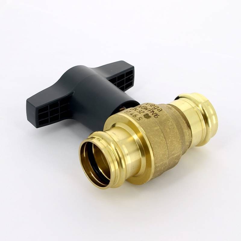 Кран шаровой Viega Easytop пресс 35 мм бронза SC-Contur 746414