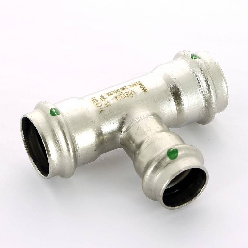 Тройник пресс Viega Sanpress Inox 28x22x28 мм нержавеющая сталь 435974