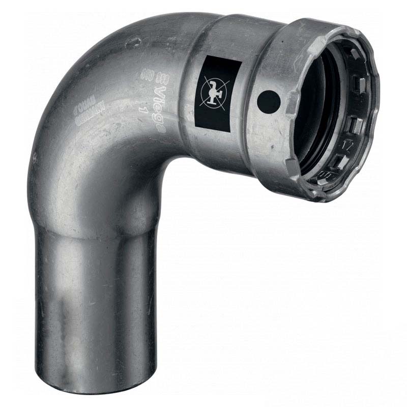 Отвод однораструбный 90° Viega Megapress пресс оцинкованная сталь 1 694654