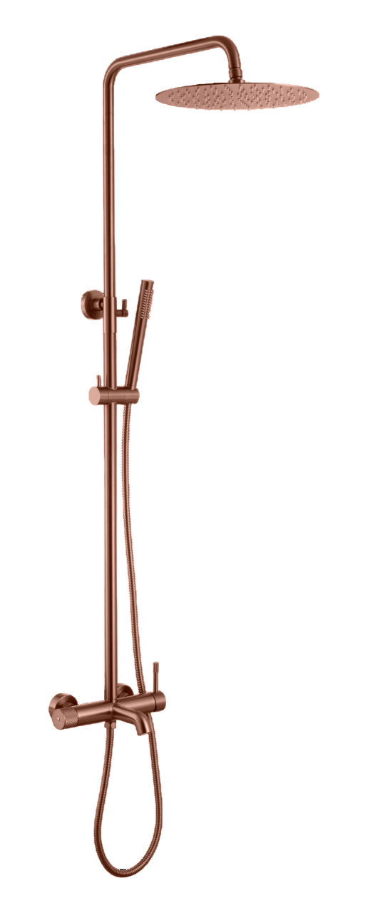 Душевая стойка Boheme Uno со смесителем и верхним душем 29.5 см Brushed Bronze 468-BRB