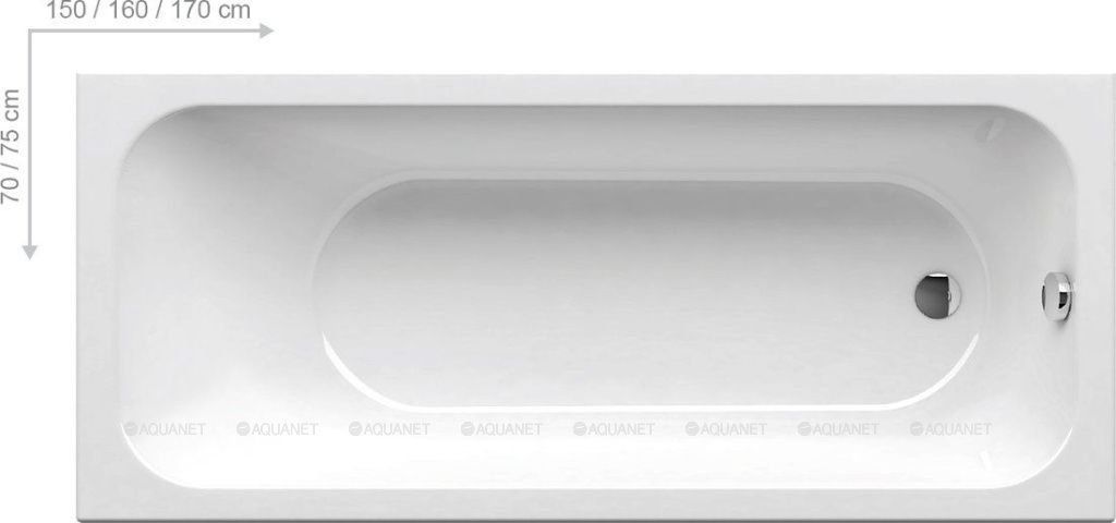 Ванна акриловая RAVAK CHROME SLIM 160х70 см белая C731300000