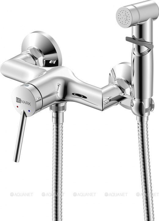 Смеситель для биде Lemark Minima настенный с гигиеническим душем хром LM3818C