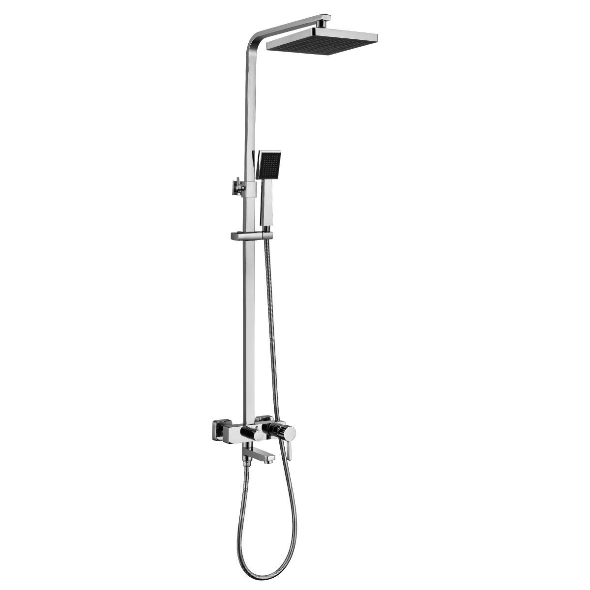 Душевая система Lemark Tropic со смесителем для ванны и верхним душем хром LM7004C