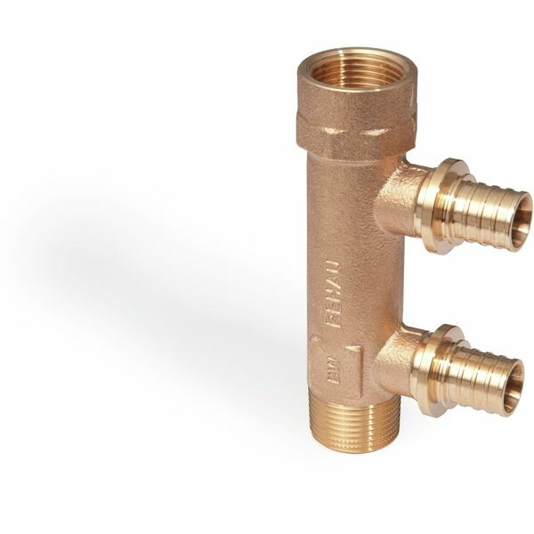 Гребенка распределительная Rehau Rautitan RX 2 контура 20-R/Rp 3/4 бронза 13661301001