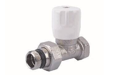 Вентиль запорный прямой EVR 1/2x3/4 Н ЕК-Н никелированный 01.3411