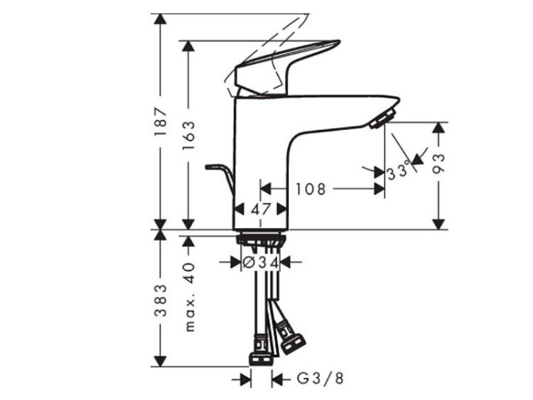 Смеситель для раковины Hansgrohe Logis 190 хром 71171000