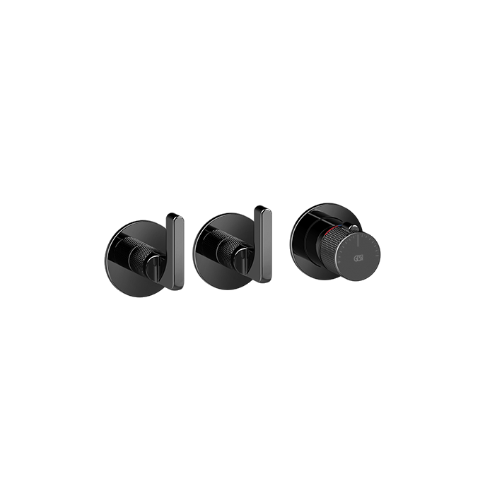 Смеситель для душа Gessi Inciso Bath Shower на 2 потребителя встраиваемый Black Metal PVD 58334706
