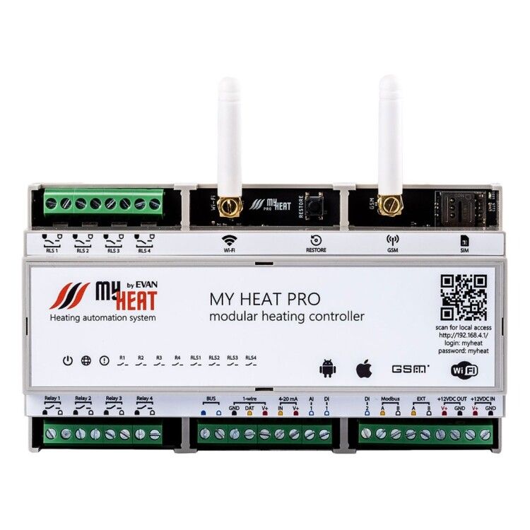 Контроллер MyHeat Pro для автоматизации систем отопления и ГВС Wi-Fi/GSM