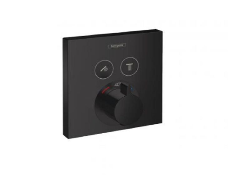 Термостат для душа Hansgrohe ShowerSelect на 2 потребителя черный матовый 15763670