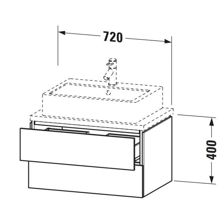 Тумба под раковину Duravit L-Cube 720x477x400 мм подвесная белый LC580602222
