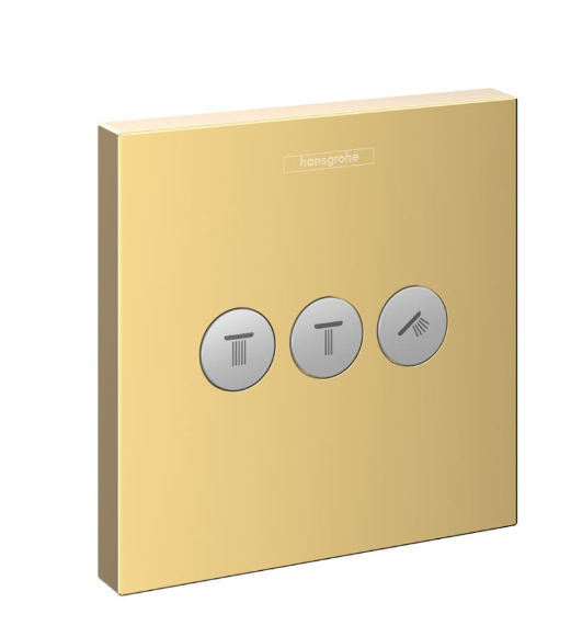 Вентиль запорный переключающий Hansgrohe ShowerSelect на 3 потребителя полированное золото 15764990