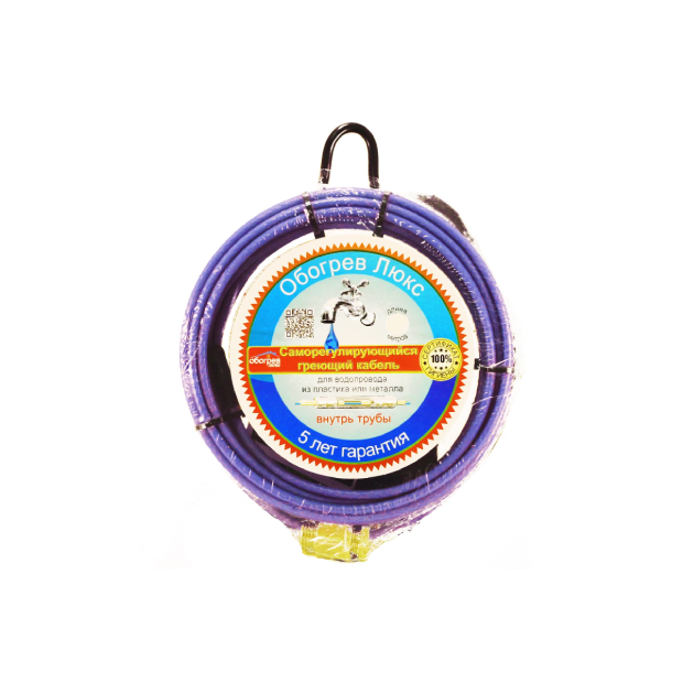 Кабель нагревательный саморегулирующийся Обогрев Люкс В трубу с сальником 1 м В трубу-1