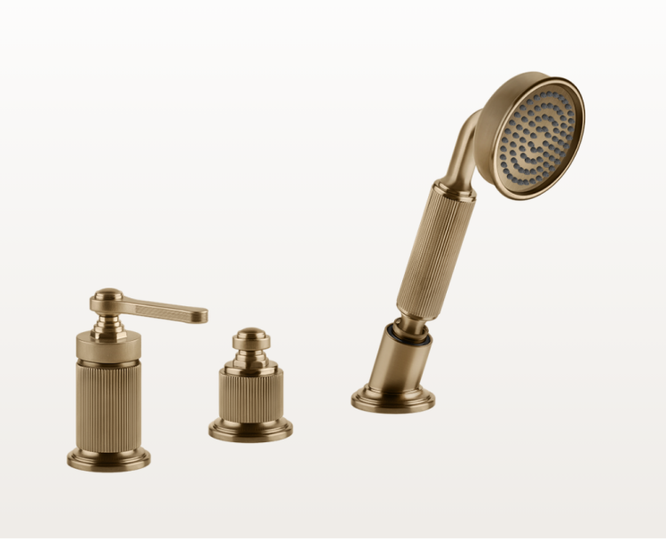 Смеситель для ванны Gessi VENTI20 на борт ванны Warm Bronze Brushed PVD 65043726