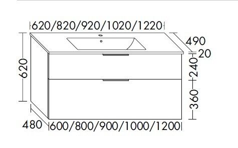 Тумба с раковиной burgbad Eqio 820x490x640 мм подвесная Caramel oak decor SHBT082F6423C0001G0252