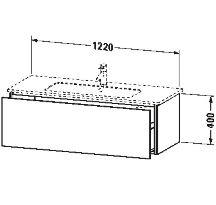 Тумба под раковину Duravit L-Cube 1220x481x400 мм подвесная белый матовый LC614301818