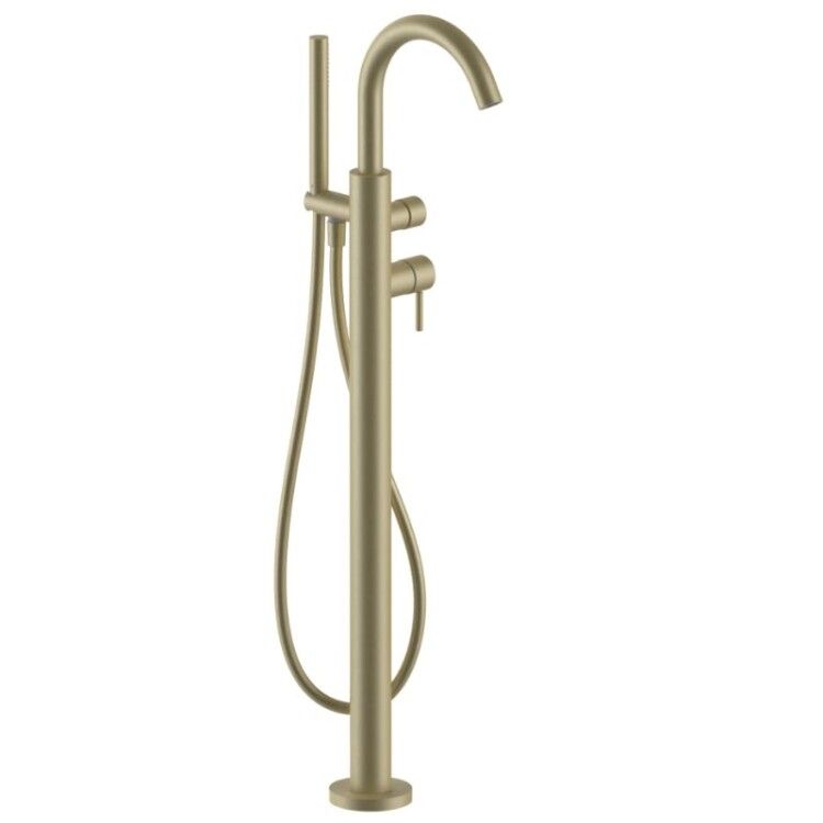 Смеситель для ванны Fantini Nostromo напольный Matt British Gold PVD 50P6E880B