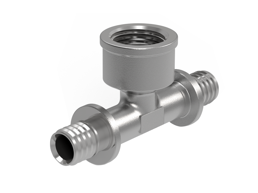 Тройник аксиальный с внутренней резьбой Royal Thermo AXIOpress 20x1/2x20 RTE 07.021