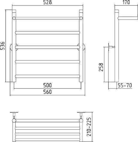 Полотенцесушитель водяной Стилье Универсал-54 56x53.6 см без покрытия 00654-6050