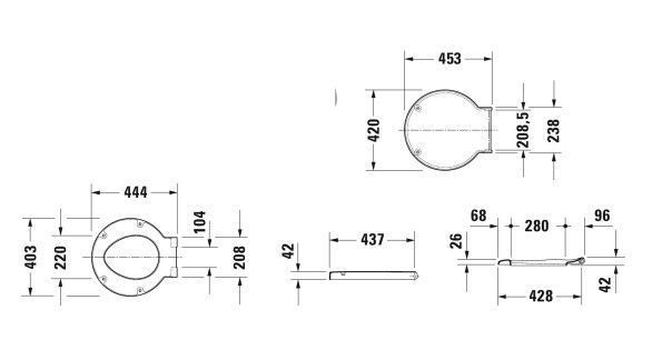 Сиденье для унитаза Duravit Starck 1 с микролифтом SoftClose белый 0065880099