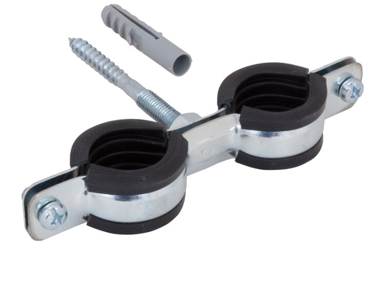 Хомут двойной Walraven BIS Cobra M8 25-29 мм с EPDM винт-шуруп M8x80 мм дюбель 0802129