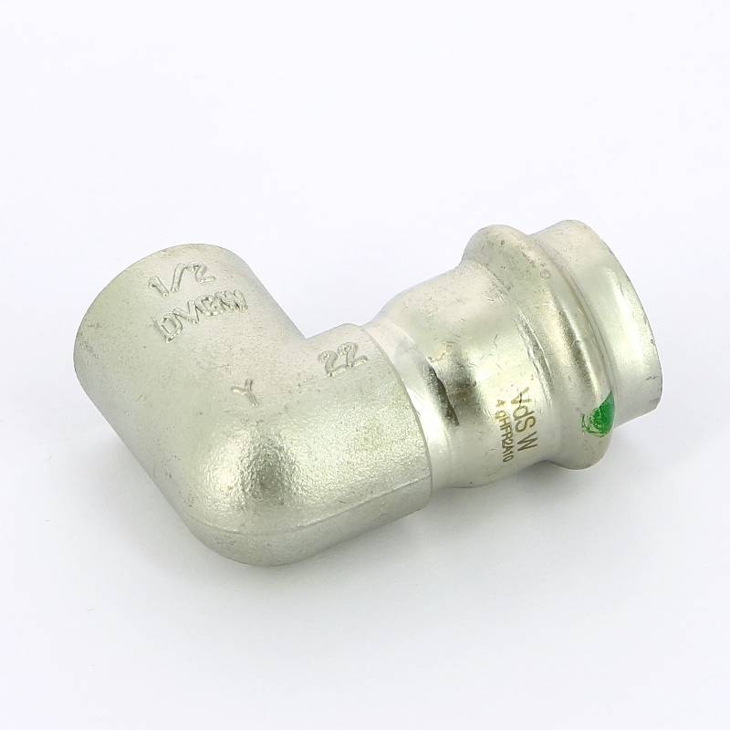 Угольник переходной Viega Sanpress Inox 90° 22х1/2 пресс-В компактный нержавеющая сталь 437015