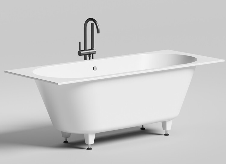 Ванна из искусственного камня Salini Ornella Axis 180x80 см белый матовый 103421M