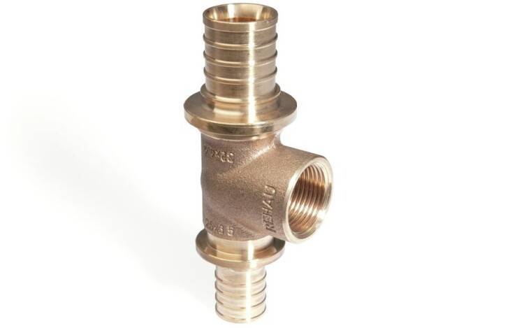 Тройник с внутренней резьбой REHAU RAUTITAN RX 32-3/4-25 бронза 13660241001
