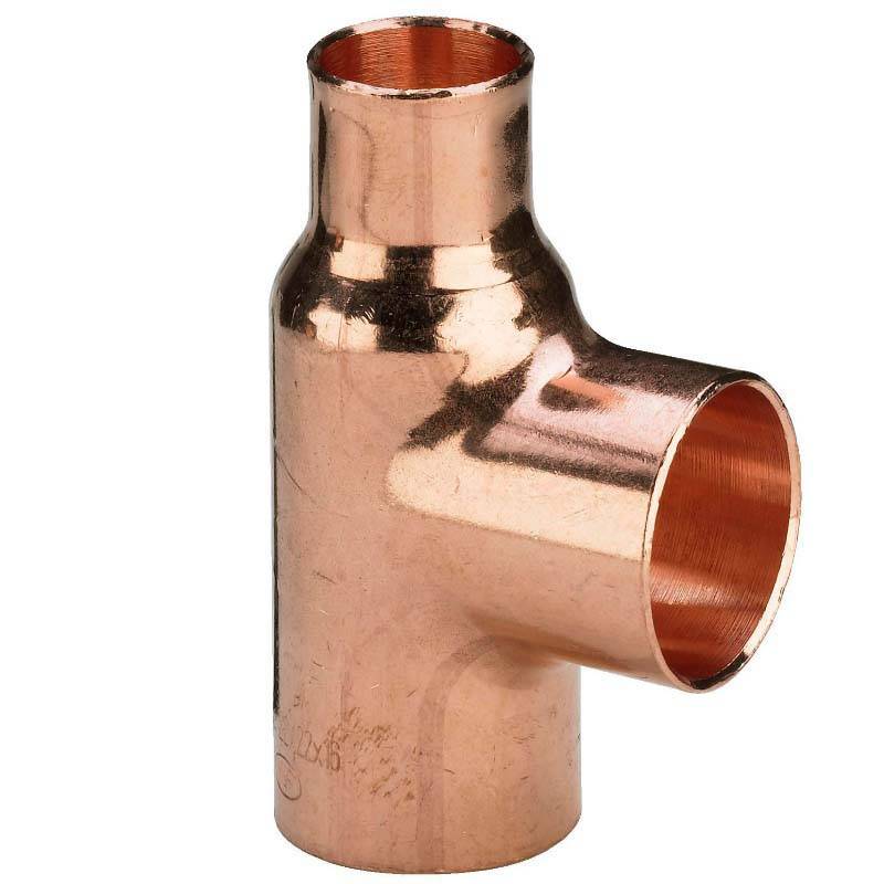 Тройник медный под пайку Viega 28х18х22 мм 109219