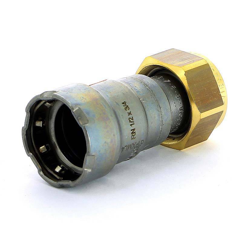 Муфта переходная пресс-В Viega Megapress с накидной гайкой 1/2х3/4 оцинкованная сталь 718886